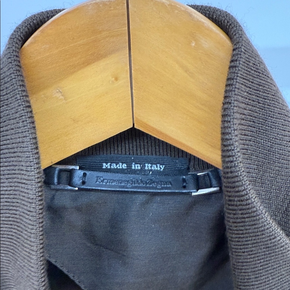 Ermenegildo Zegna Chocolate Suede Bomber Jacket - Picture 7 of 7